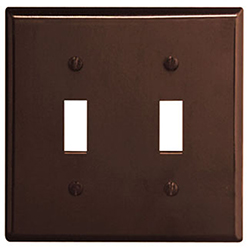 Mulberry, 91072, 2 Gang 2 Toggle Switch Lexan, Brown, Wall Plate