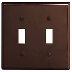 Leviton, 85009, 2 Gang 2 Toggle Switch, Brown, Wall Plate 