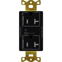 Lutron, CAR2S-20-STR-BL, Split Receptacles Black, M77878