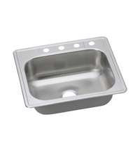 Elkay, DD125224, Dayton 25" Single Bowl Drop In Kitchen Sink with Center Drain, M77733