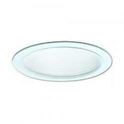 Elco Lighting, ELM30W, Recessed Lighting Trim, 6" Line Voltage Trim with Metal Step Baffle White