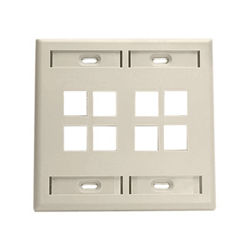 Leviton, QuickPort&reg; Dual-Gang 8-Port Wallplate, 42080-8IP