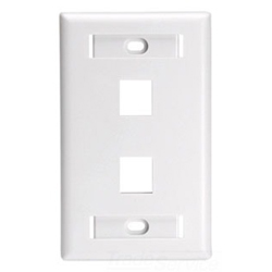 Leviton, QuickPort&reg; Single-Gang 2-Port Wallplate for Large Connectors, 42080-2WL