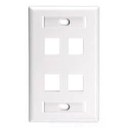 Leviton, QuickPort&reg; Single-Gang 4-Port Wallplate for Large Connectors, 42080-4WL