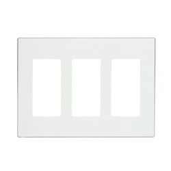 Leviton, 80311-SW, 3-Gang Decora Plus Wallplate Screwless Snap-On Mount, White