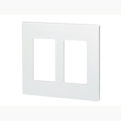 Leviton, 80309-SW, 2-Gang Decora Plus Wallplate Screwless Snap-On Mount, White