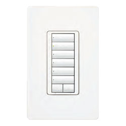 Lutron, Radio RA2 SeeTouch Hybrid Keypad  6 Buttons with Raise and Lower, RRD-H6BRL-WH