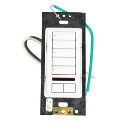 Lutron, Radio RA2 5 Buttons with Raise and Lower and IR Lens Keypad, RRD-W5BRLIR-WH