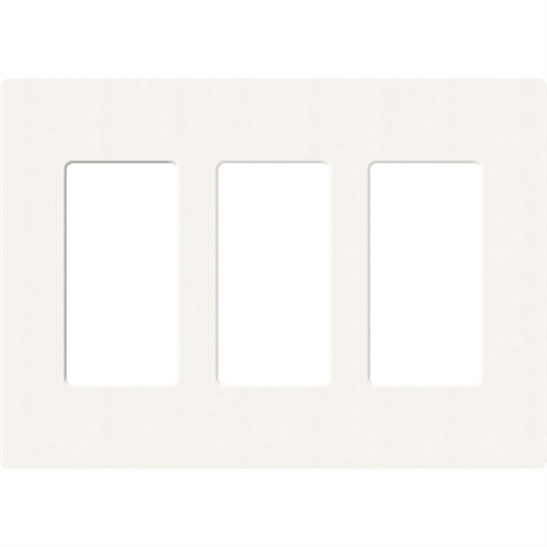 Lutron, SC-3-BW, Screwless Wallplate - 3 Gang - Brilliant White