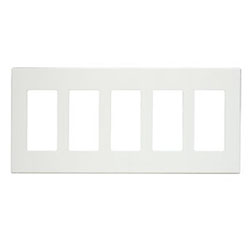 Leviton, 5-Gang Decora Plus Screwless Snap-On Wallplate, 80321-SW