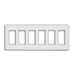 Leviton, 6-Gang Decora Plus Screwless Snap-On Wallplate, 80326-SW