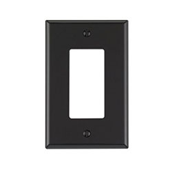 Leviton, 1-gang Decora Wallplate, Midway Size, Thermoplastic Nylon, PJ26-E