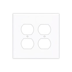 Cooper Wiring Devices, 2-gang Mid-Size Polycarbonate Duplex Receptacle Wallplate, PJ82W