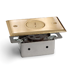 Lew Electrical Fittings, RFCB-1-BP, Single Receptacle Brass Cover