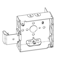 Crouse, TP454SSB, Steel Square Outlet Boxes, M77780