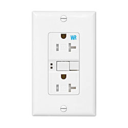 Cooper Wiring, Self-Testing Weatherproof GFCI Outlet, TWRSGF20W