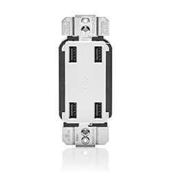 Leviton, 4-Port USB Charger, USB4P-W