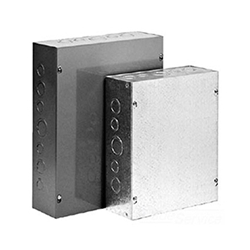  Junction Box, Steel NEMA 1, Screw Mount Cover, Knockouts, 18x18x6