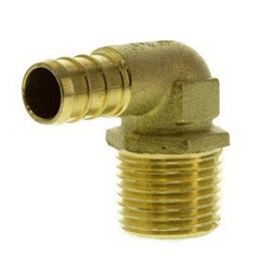 Viega XLME22 90 Deg Brass Elbow, 3/8 inch x 3/8 inch, PEX Barb x MIP