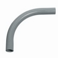  THOMAS & BETTS  UB9HN Rigid PVC Elbow, 90 deg, 4 in. Trade, SCH 80, 48 in. Radius, Plain End