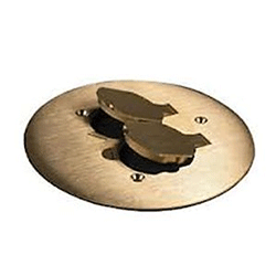 Wiremold 895 Round Duplex Receptacle Cover, 5-1/2" Diameter, Brass 
