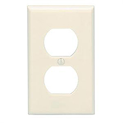 Leviton, 82003, 1 Gang Duplex Receptacle, Almond, Wall Plate 