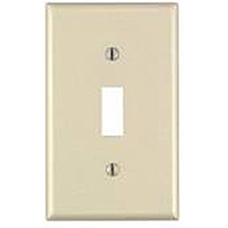 Leviton, 82001, 1 Gang Toggle Switch, Almond, Wall Plate 