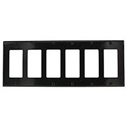 Leviton, 80436-E, 6 Gang 6 Decora/GFI, Black, Wall Plate