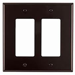 Mulberry, 91402, 2 Gang 2 Decora/GFCI Lexan, Brown, Wall Plate 