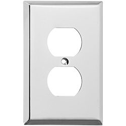 Mulberry, 83101, 1 Gang Duplex Receptacle, Chrome, Wall Plate 