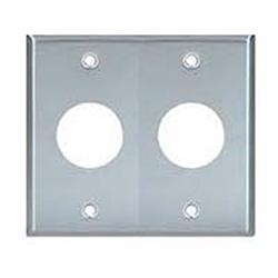 Mulberry, 83092, 2 Gang 2 Single Receptacle, Chrome, Wall Plate 