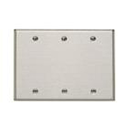 Mulberry, 97153, 3 Gang 3 Blank, Stainless Steel, Wall Plate