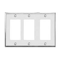 Mulberry, 83403, 3 Gang 3 Decora/GFI, Chrome, Wall Plate 