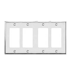 Mulberry, 83404, 4 Gang 4 Decora/GFI, Chrome, Wall Plate  