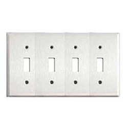 Mulberry, 83074, 4 Gang 4 Toggle Switch, Chrome, Wall Plate 