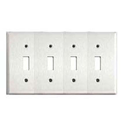 Mulberry, 83074, 4 Gang 4 Toggle Switch, Chrome, Wall Plate 