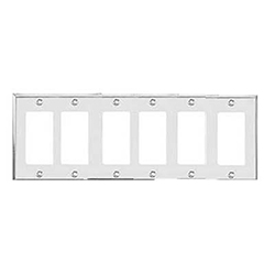 Mulberry, 83406, 6 Gang 6 Decora/GFI, Chrome, Wall Plate