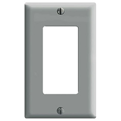 Leviton, 80401-GY, 1 Gang Decora/GFI, Plastic, Wall Plate 