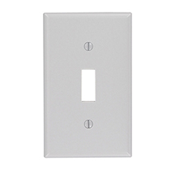 Leviton, 87001, 1 Gang Toggle Switch, Gray, Wall Plate