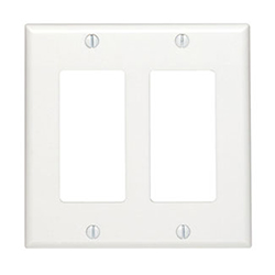 Leviton, 80409-T, 2 Gang 2 Decora/GFI, Light Almond, Wall  Plate 