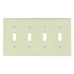 Cooper, 2054LA, 4 Gang 4 Toggle Switch, Light Almond, Wall Plate