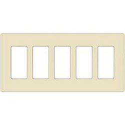 Leviton, 80423-T, 5 Gang 5 Decora/GFI, Light Almond, Wall Plate
