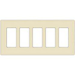 Leviton, 80423-T, 5 Gang 5 Decora/GFI, Light Almond, Wall Plate