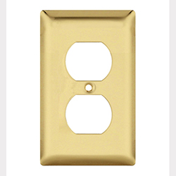 Mulberry, 64101, 1 Gang Duplex Receptacle, Polished Brass, Wall plate