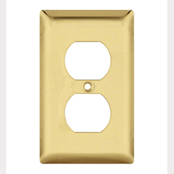 Mulberry, 94101, 1 Gang Duplex Receptacle, Satin Brass, Wall Plate