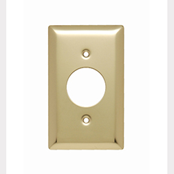 Mulberry, 64091, 1 Gang Single Receptacle, Polished Brass, Wall Plate