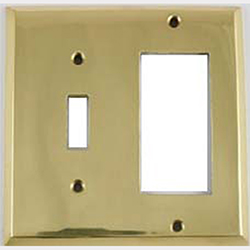 Mulberry, 64432, 2 Gang 1 Toggle Switch 1 Decora/GFI, Polished Brass, Wall Plate