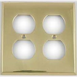 Mulberry, 94102, 2 Gang 2 Duplex Receptacle, Satin Brass, Wall Plate