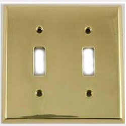 Mulberry, 94072, 2 Gang 2 Toggle Switch, Satin Brass, Wall Plate