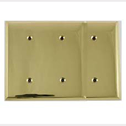 Mulberry, 64153, 3 Gang 3 Blank, Polished Brass, Wall Plate